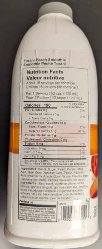 Torani Real Fruit Smoothie Peach Mix