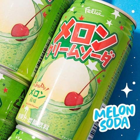 Felice Melon Cream Soda Extremely Popular in Japan - 11.83 Fl Oz | Pack of 12