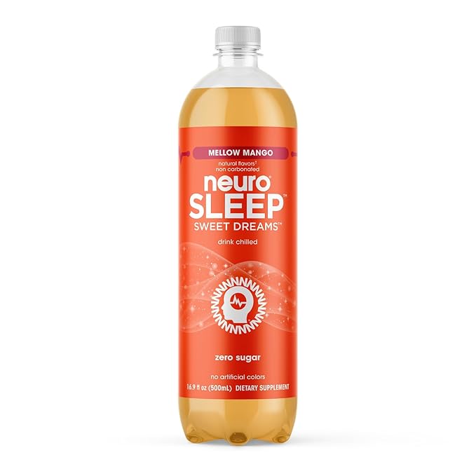 neuroSLEEP Mellow Mango Functional Beverage for Restful Sleep Non-Carbonated 16.9 Fl Oz (Pack of 12)