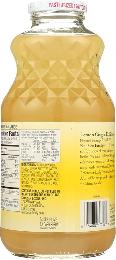 Knudsen Juice Simply Nutritious Lemon Ginger Echinacea 32 fl.oz(Pack of 6)