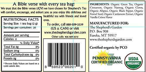 Shepherd's Bible Verse Tea - Bulk Bag - 100 Tea Bags - Spicy Red Chai