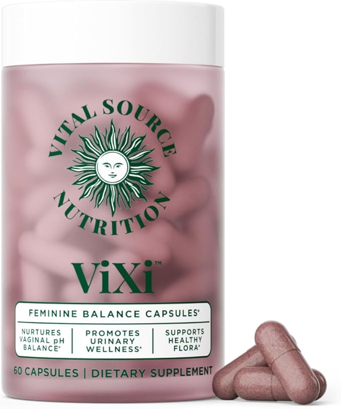 Vital Source Nutrition - ViXi - Feminine Balance Capsules - Vaginal Wellness &amp pH Support - with LactoSpore Cranberry + Pineapple Fruit Powder -Supports Urinary Wellness &amp Healthy Flora -30 S