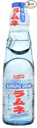 Shirakiku Ramune Carbonated Drink - Original 6.76-Ounce Bottle (Pack of 3)