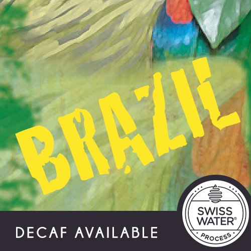 Volcanica Brazil Decaf Coffee Bracosta Estate Whole Bean Swiss Water Processed Fresh Roasted Kosher 16-ounce