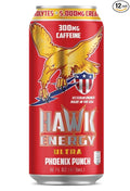 HAWK ENERGY ULTRA - Premium Sugar Free Energy Drink - 12 Pack - PHOENIX PUNCH - Focus and Power - 5000mg Creatine 300mg Caffeine BCAA's B6/B12 Taurine and L-Carnitine 100% Veteran Owned and Made