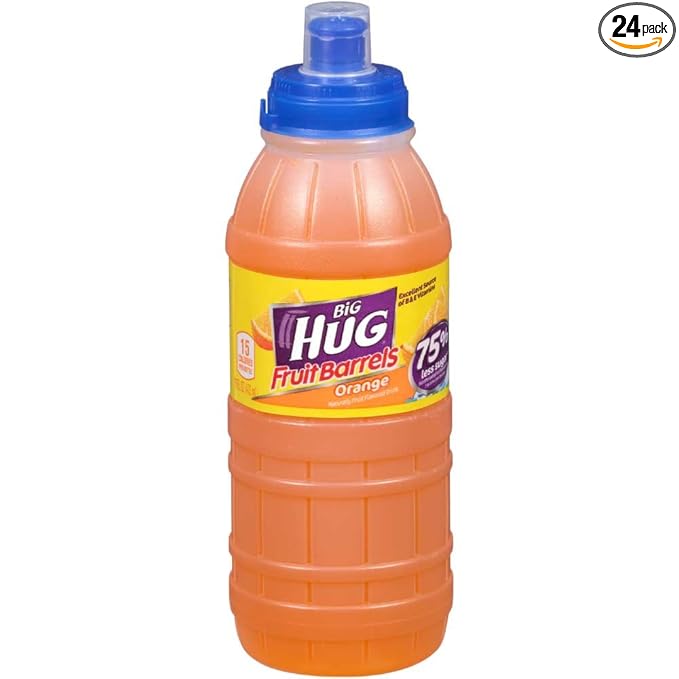 Big Hug Fruit Barrels Sports Cap Orange Fruit Flavored Drink 16 Fluid Ounce -- 24 per case.