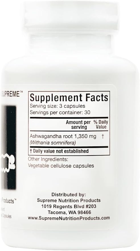 Supreme Nutrition Ashwagandha Supreme 90 Pure Ashwagandha Vegetarian Capsules (Pack of 2)