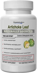 Superior Labs – Artichoke Leaf NonGMO Powerful with Caffeoylquinic Acid Natural Dietary Supplement to Support Healthy Metabolism Digestion Antioxidant – 600 mg Dosage – 180 Veg Caps