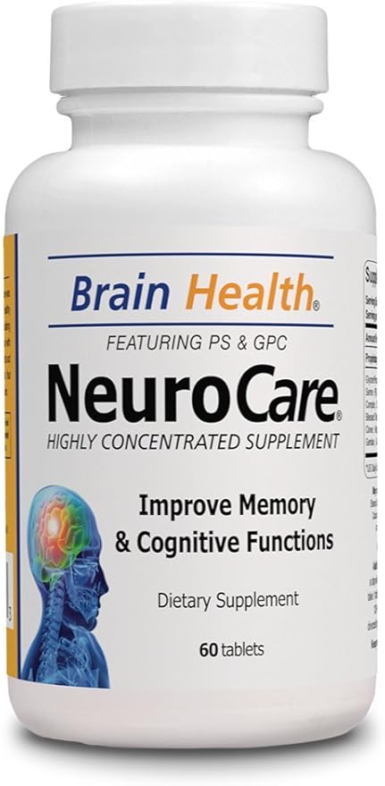 Neuro Care Nootropic Brain Health Supplement Highly Concentrated Memory Booster Enhanced Mental Focus Cognition Memory Concentration and Clarity 100% Natural Dietary Supplement - 60 Tablets