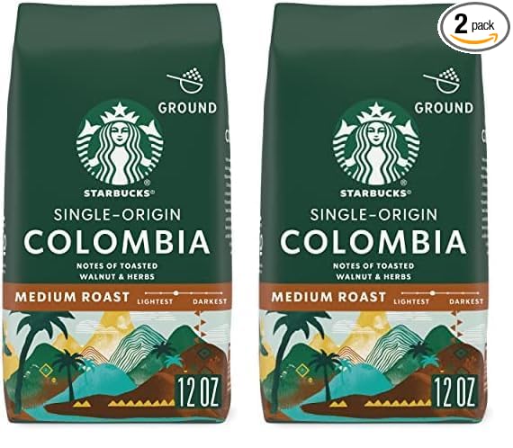 Starbucks Ground Coffee—Medium Roast Coffee—Colombia—100% Arabica—1 bag (12 oz) (Pack of 2)