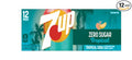 (12 Pack) 7_up Tropical Zero Sugar Caffeine Free Lemon Lime Mango Peach Soda Cans - 12 Fl Oz