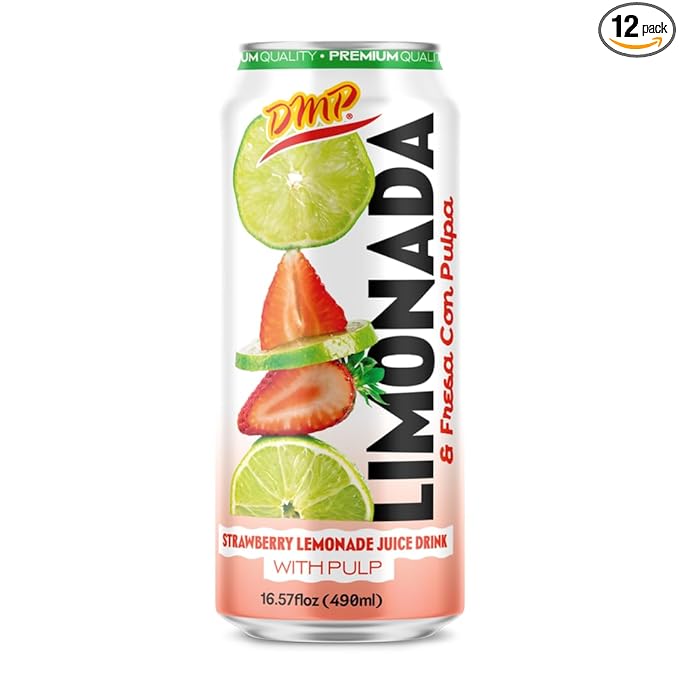 De Mi Pais Strawberry Lemonade Drink with Pulp 16oz / Limonada de Fresa con Pulpa 16oz (12)