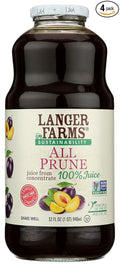 L&ampA Juice 32oz Glass Bottle (Pack of 4) Select Flavor Below (All Prune) by La-Co