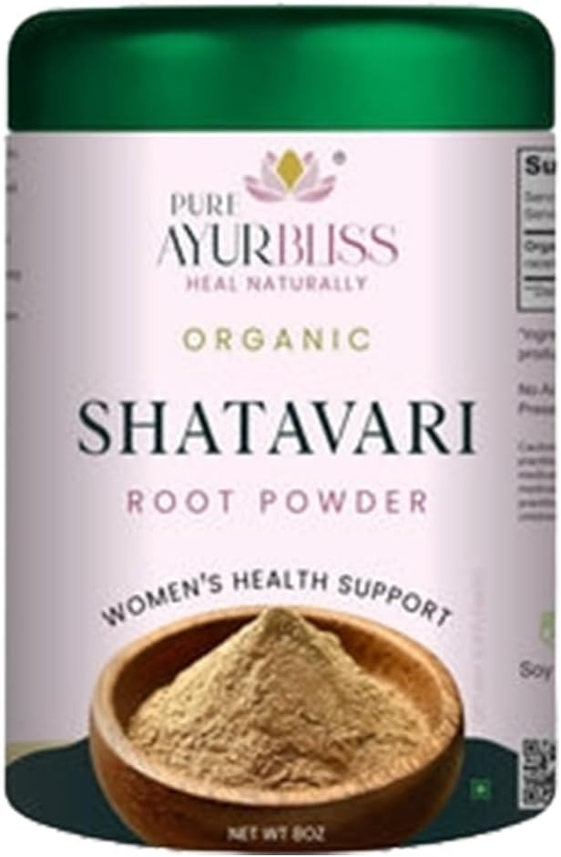 100% Organic Shatavari Root Powder Hormonal Balance Menstrual Wellness Fertility Support and Daily Vitality for Women Traditional Ayurvedic Shatavari Powder - 8oz Tin Box