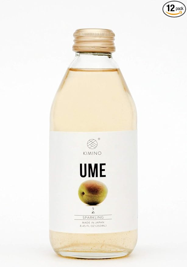 [Made in Japan] Kimino Ume Plum Sparkling Juice - 8.45 Fl Oz | Pack of 12