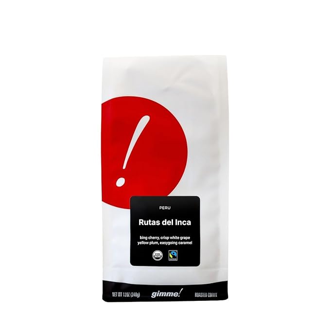 Peru Rutas del Inca - Certified Organic Fairtrade - Roasted by Gimme! Coffee - Freshly Ground Coffee - 5 Pound Bag