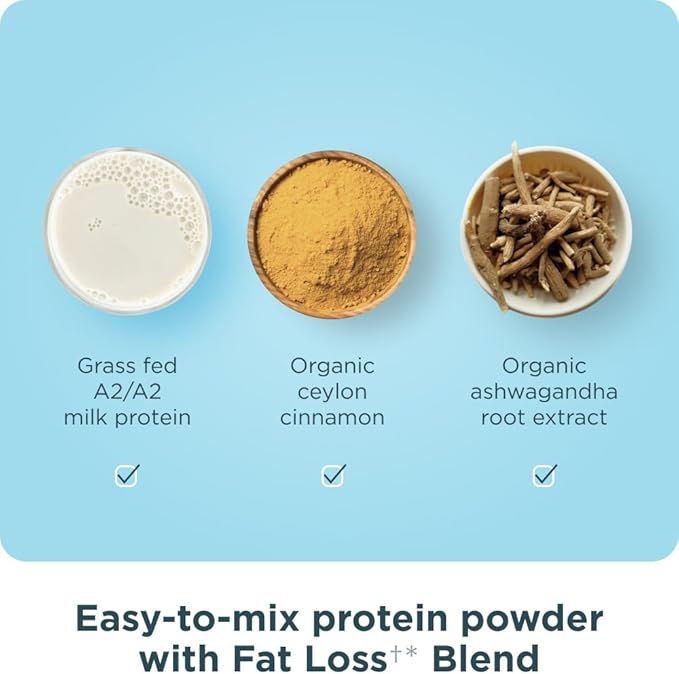 Ancient Nutrition Multi Collagen Advanced Peptides Powder Lean Cinnamon 25 Servings + Grass-fed Whey + Fat Loss Protein Powder Vanilla Cinnamon 18 Servings
