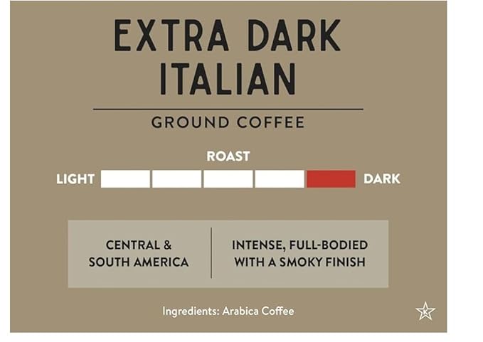 Italian Roast Ground Coffee Dark &amp Rich 100% Arabica 8 oz 4 Pack