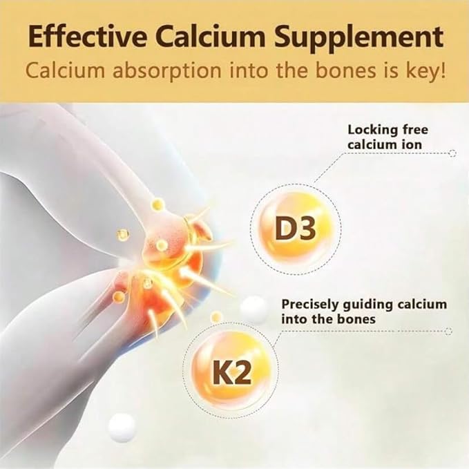 Vitamin K2 with D3 Supplement Non-GMO Formula 125 mcg Vitamin D3 &amp 100 mcg K2 (MK-7) Easy to Swallow D &amp K Complex 60 Capsules