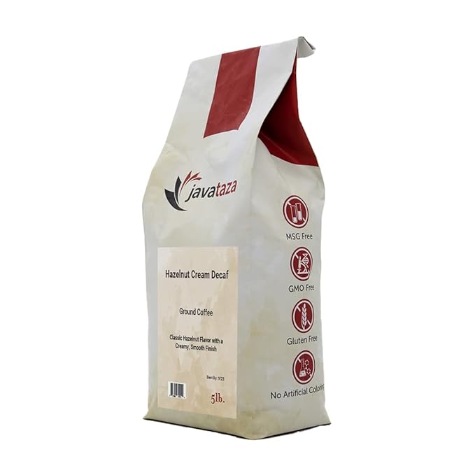 Hazelnut Cream Decaf Whole Bean Coffee 5lb. - Fairly Traded Naturally Shade Grown (Whole Bean)