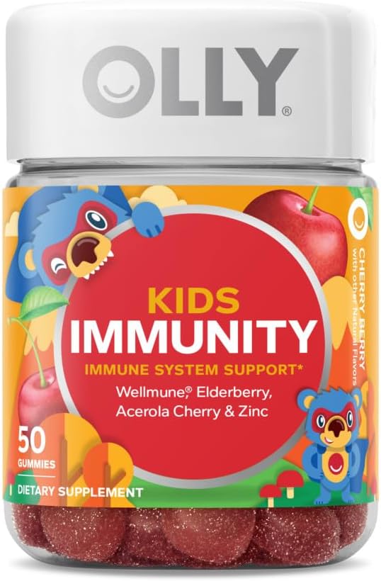 OLLY Kids Sleep &amp Immunity Gummy Melatonin Wellmune Elderberry 50 Count