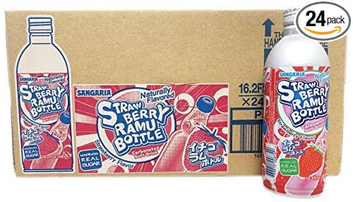 Sangaria Strawberry Ramune 16.2 Fluid Ounce (Pack of 24)