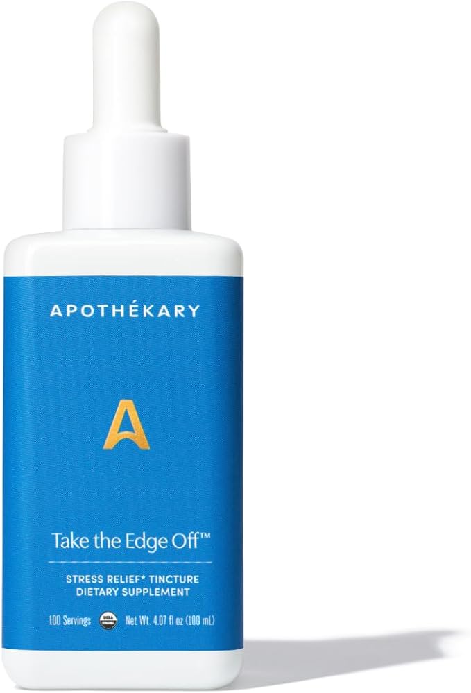 Apothékary Take The Edge Off Alcohol-Free White Wine-Inspired Herbal Drops Calming Blend with Passionflower Skullcap &amp Oatstraw Leaf A Natural Way to Unwind 1 oz 30 Servings