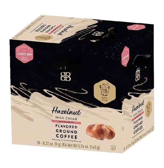 Irish Cream Single Serve Coffee Bundle with Brickhouse and Original irish cream and hazelnut 48 Single Serve Cups