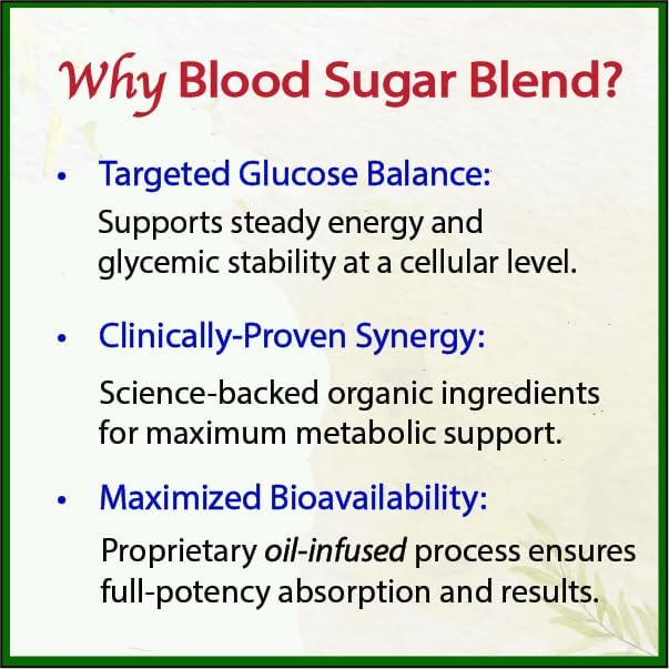 USDA Organic Blood Sugar Blend | Supports Healthy Metabolism* | with Bitter Melon Moringa Aloe Vera Nopal Papaya Extracts &amp More | 30-Day Supply | Vegan &amp Non-GMO | USA-Made