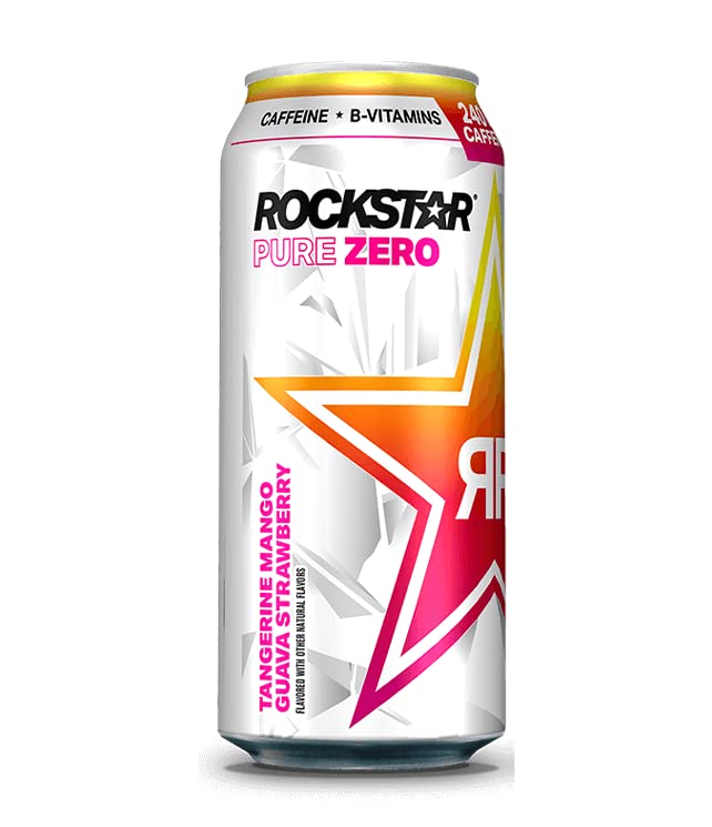 Rockstar Pure Zero Energy Drink Variety- Silver Ice Pure Zero Punched#TMGS Watermelon - 16fl.oz. (Pack of 16)