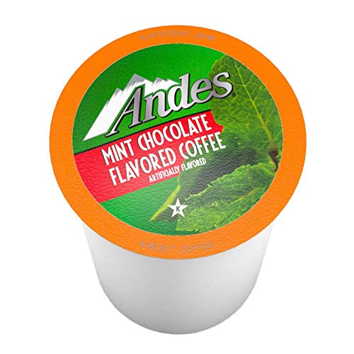 Andes Mints Chocolate Mint Flavored Coffee Pods Compatible with K Cup Brewing Machines Including 2.0 Single Serve Peppermint Flavor Enhanced 40 Count