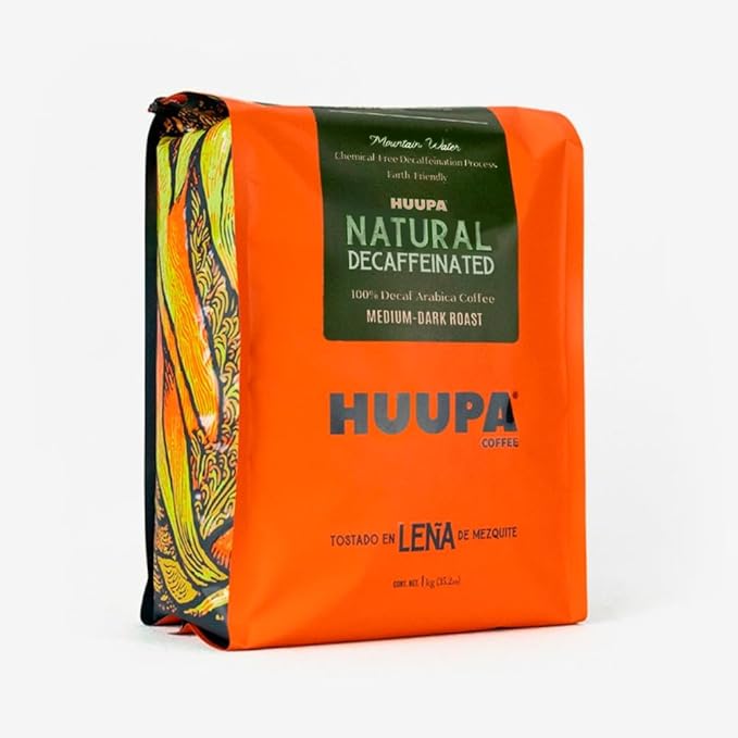 HUUPA Decaffeinated Natural Decaffeinated Coffee High-Altitude Veracruz Coffee with Floral and Fruity Aroma Ground Decaf 16 oz