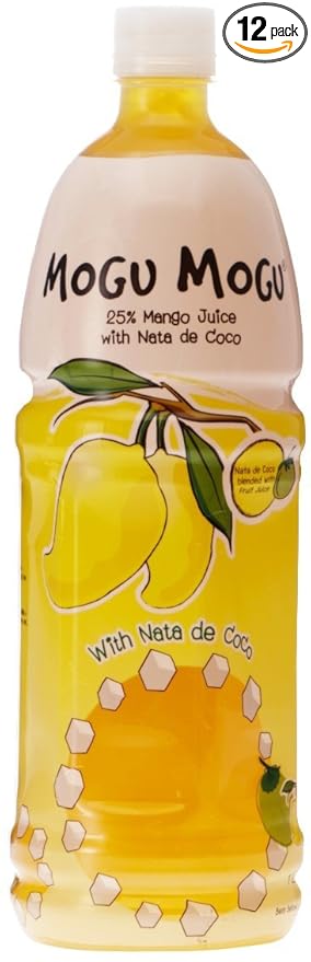 Mogu Mogu Mango Juice with 25% Nata De Coco 1000ml (12 Pack)