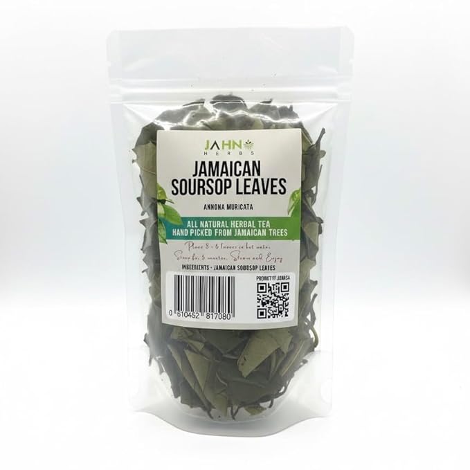 Jamaican Soursop Leaves (Annona muricata) 1 oz Organic Dried Guanabana Graviola Loose Leaf Tea Origin: Jamaica