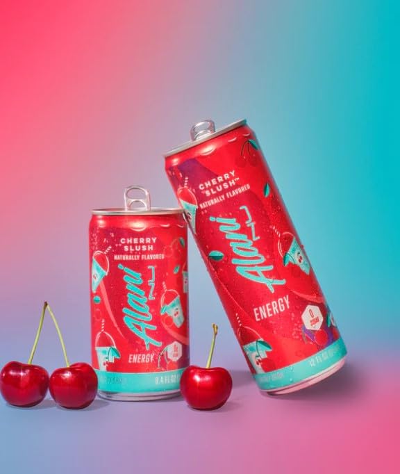 Alani Cherry Slush Mini Energy Drinks Sugar free Low Calorie Energy Drinks 8.4 Fl Oz Cans (Pack of 24)