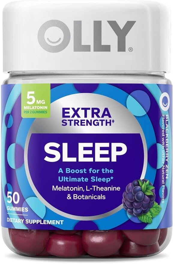 OLLY Extra Strength Sleep &amp Undeniable Beauty Gummy Bundle Melatonin Biotin Vitamins C &amp E 50 Count &amp 60 Count