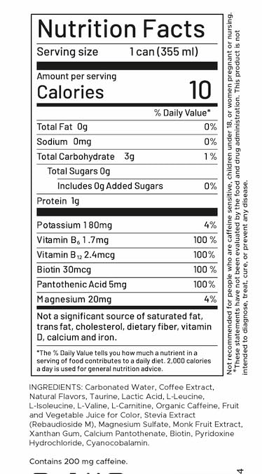 Perico Energy Drink Expresso Martini Flavor 12 PACK Natural Energy Beverage Can Sparkling Sugar-Free With Essential Amino AcidsCarnipure® L-carnitineBiotin 200mg Organic Caffeine