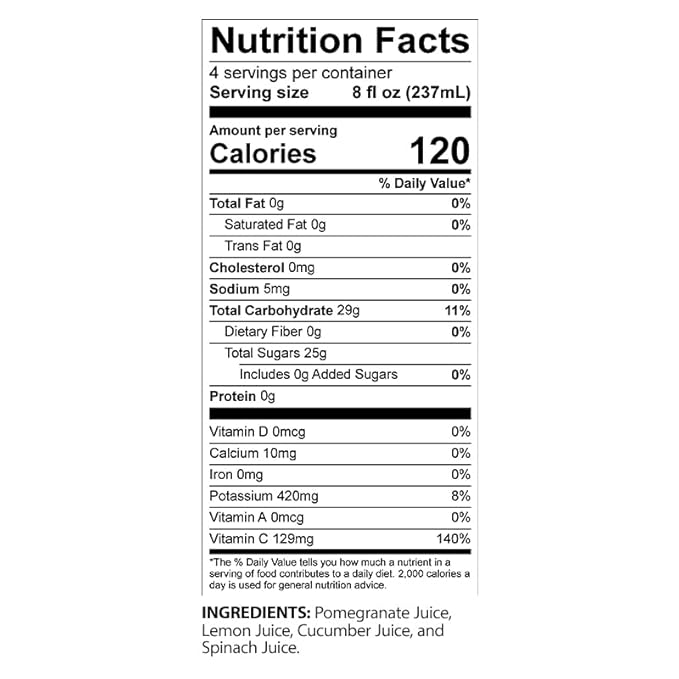Squeezed Juice Green Lemonade 100% Juice - 32 FL OZ Multi-Serve Bottle | HPP Pasteurized | Not from Concentrate | Fresh Pressed | California Fruit Juice…