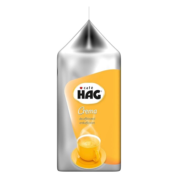 Tassimo Café HAG Crema Decaffeinated Caffeine Free Coffee Roasted 16 T-Discs