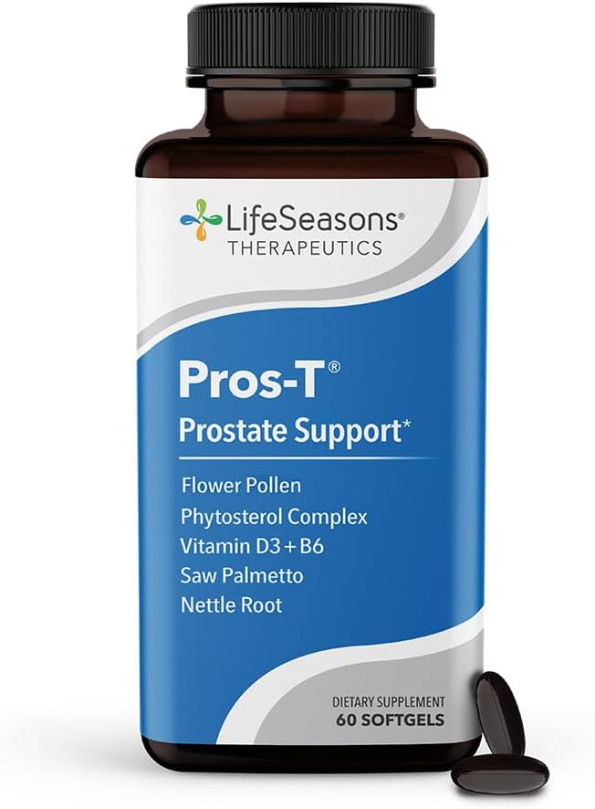 Pros-T - Prostate Support Supplement - Saw Palmetto Phytosterol Zinc Nettle Vitamin D-3 &amp B6 - Promote Healthy Prostate Function &amp Normal Urinary Flow - Improve Tissue Integrity - 60 Softg