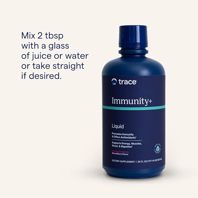 Trace Minerals Immunity+ - Liquid Supplement for Healthy Body &amp Immune Support - Elderberry Multivitamin - Formulated with Ionic Trace Minerals - Sugar-Free - Mixed Berry - 30 fl oz (30 Servings)
