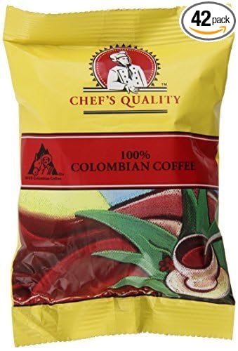 Chefs Quality Gourmet Roasted 100% Colombian Coffee 42 - 2 oz. bags by Chef's Quality
