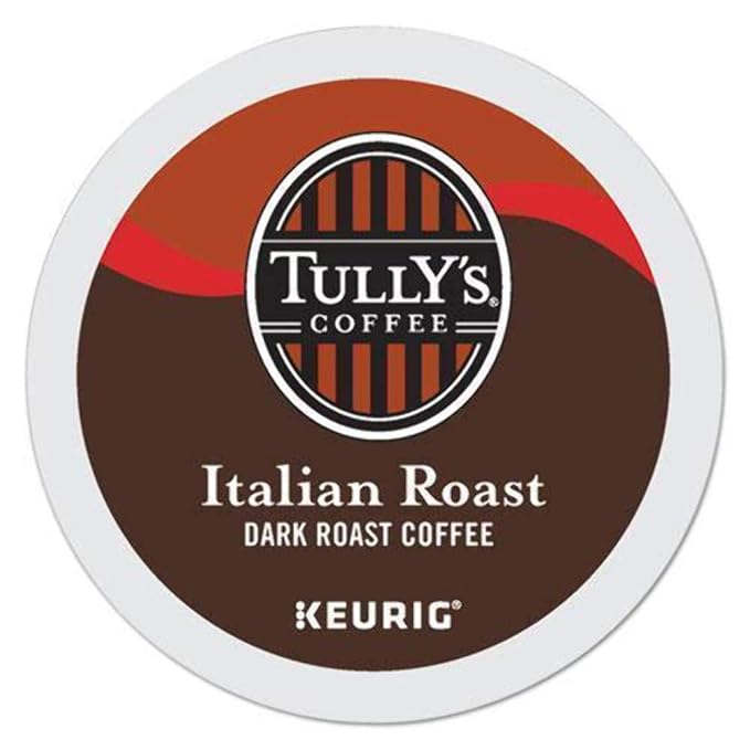 Tully's Coffee Italian Roast Single-Serve Keurig K-Cup Pods Dark Roast Coffee 144 Count (6 Boxes of 24 Pods)
