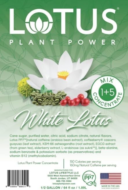Lotus Energy Drink Concentrate 64 fl oz (White) Pack of 2
