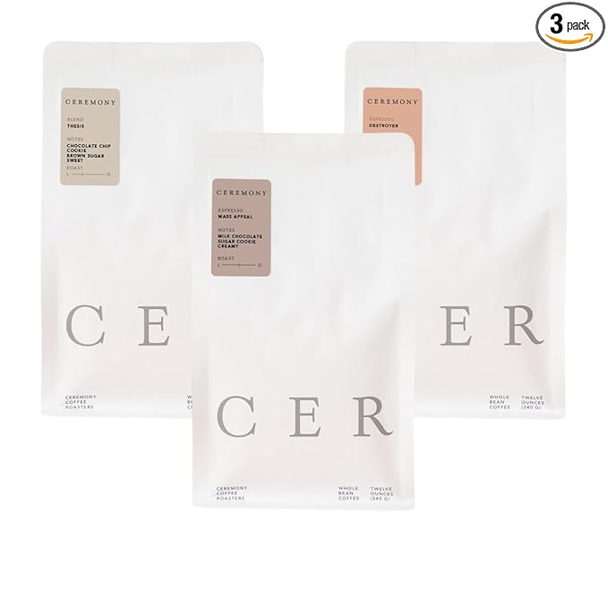 Bean Box Sampler - Roasted by Ceremony Roasters 3-Pack Whole Bean Coffee Gourmet Coffee