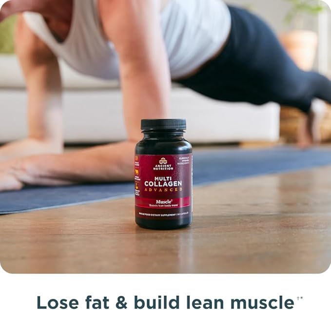 Ancient Nutrition Multi Collagen Peptides Capsules Joint &amp Mobility 45 Count + Multi Collagen Advanced Capsules Muscle 90 Count
