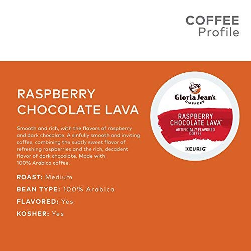 Gloria Jean's Raspberry Chocolate Lava Keurig Single-Serve K-Cup Pods Medium Roast Coffee 96 Count