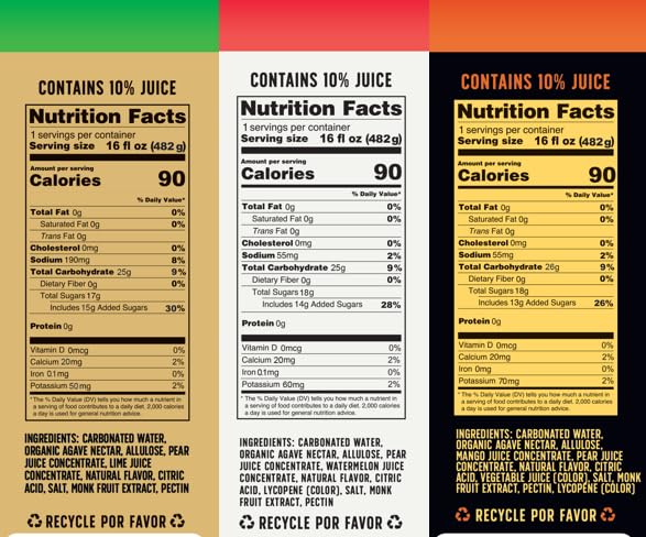 Thirsty Vaquero Variety Pack Mexican-inspired soda Real Fruit Juice &amp Savory Spices Organic Agave Low Calorie | Lime Salt &amp Chile Watermelon Jalapeno Mango Habanero (12-Pack | 16Oz Can