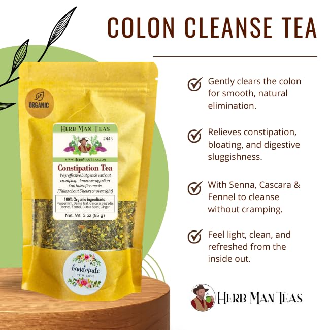 CONSTIPATION TEA – Bowel Regularity Gas &amp Bloating Support – Organic Loose Leaf – by Master Herbalist Khabir | Senna Leaf Cascara Sagrada &amp Fennel Seed