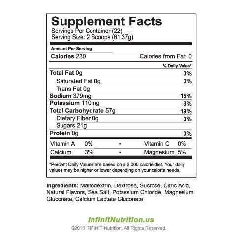 INFINIT Nutrition SPEED High-intensity Fuel All-in-one 230 Calories Per Serving Sport Hydration Drink Mix - No Gels Bars or Salt Pills Natural Carbs Electrolytes Gluten Free Vegan Lemon-Lime Fla